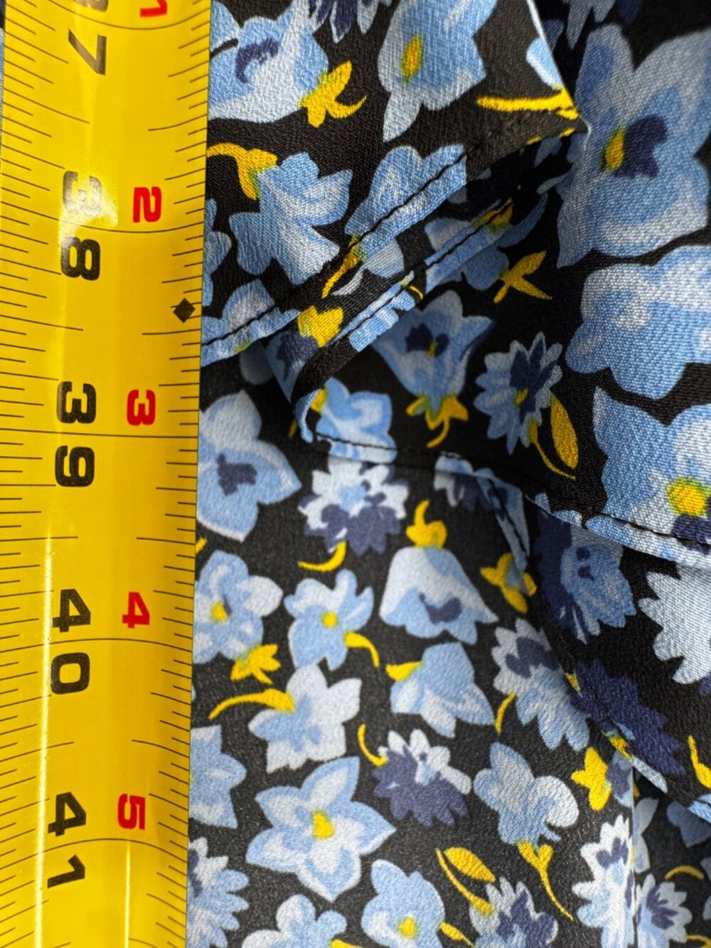 Likely Morrell Ruffled Floral Asymmetric Midi Dress Blue White Yellow Sz 6 - Picture 11 of 16